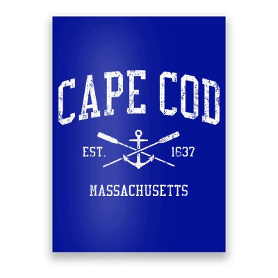 Cape Cod Ma Vintage Crossed Oars Sports Poster