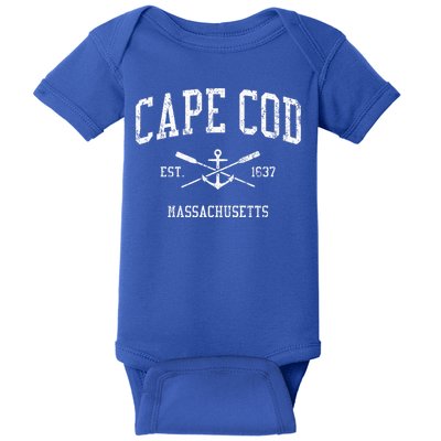 Cape Cod Ma Vintage Crossed Oars Sports Baby Bodysuit