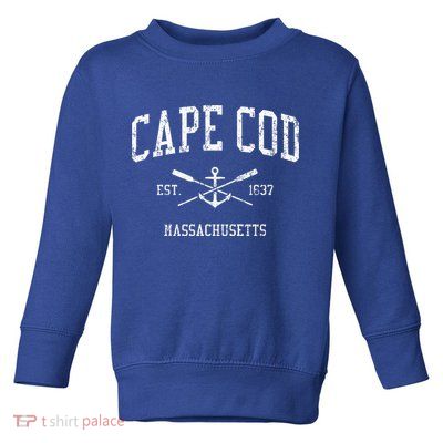 Cape Cod Ma Vintage Crossed Oars Sports Toddler Sweatshirt