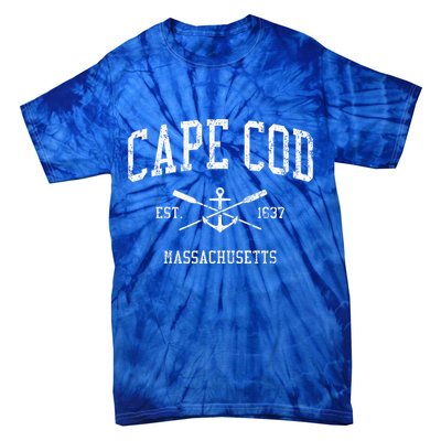 Cape Cod Ma Vintage Crossed Oars Sports Tie-Dye T-Shirt