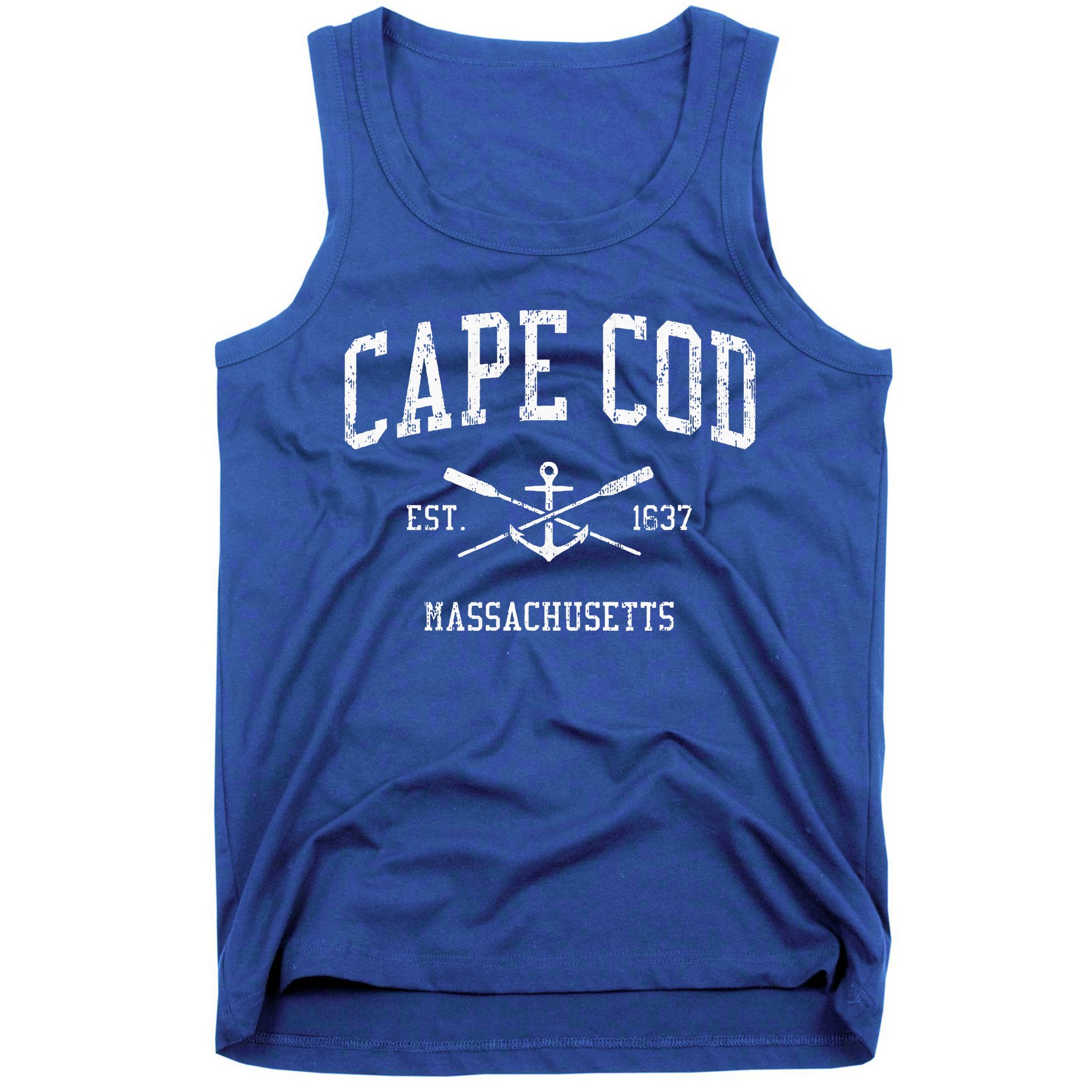 Cape Cod Ma Vintage Crossed Oars Sports Tank Top