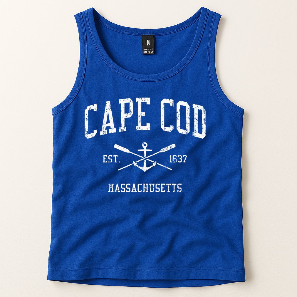 Cape Cod Ma Vintage Crossed Oars Sports Tank Top