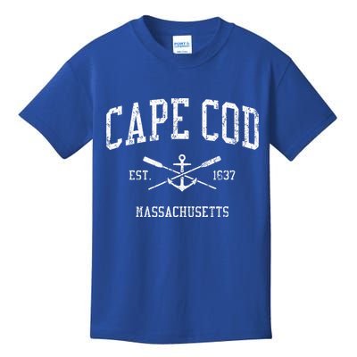 Cape Cod Ma Vintage Crossed Oars Sports Kids T-Shirt