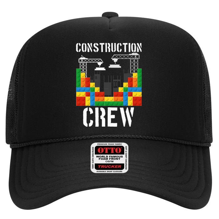 Construction Crew Master Builder Bricklayer Building Blocks High Crown Mesh Back Trucker Hat