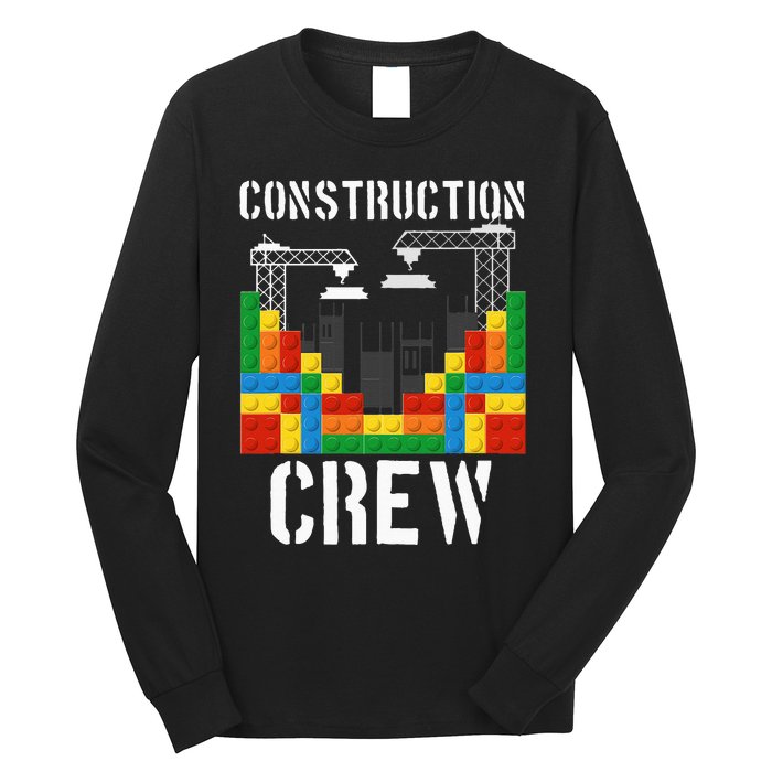 Construction Crew Master Builder Bricklayer Building Blocks Long Sleeve Shirt