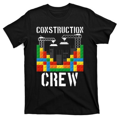 Construction Crew Master Builder Bricklayer Building Blocks T-Shirt