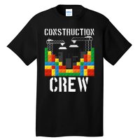 Construction Crew Master Builder Bricklayer Building Blocks Tall T-Shirt