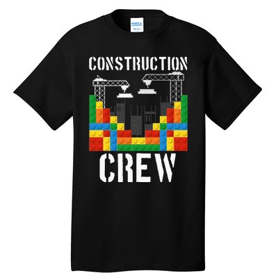 Construction Crew Master Builder Bricklayer Building Blocks Tall T-Shirt