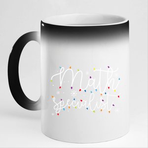 Cute Christmas Math Specialist Teacher Xmas Light Festive Gift 11oz Black Color Changing Mug