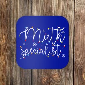 Cute Christmas Math Specialist Teacher Xmas Light Festive Gift Coaster