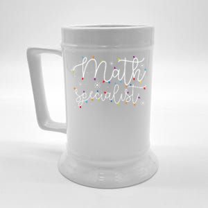 Cute Christmas Math Specialist Teacher Xmas Light Festive Gift Beer Stein