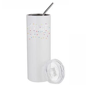 Cute Christmas Math Specialist Teacher Xmas Light Festive Gift Stainless Steel Tumbler