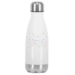 Cute Christmas Math Specialist Teacher Xmas Light Festive Gift Stainless Steel Insulated Water Bottle