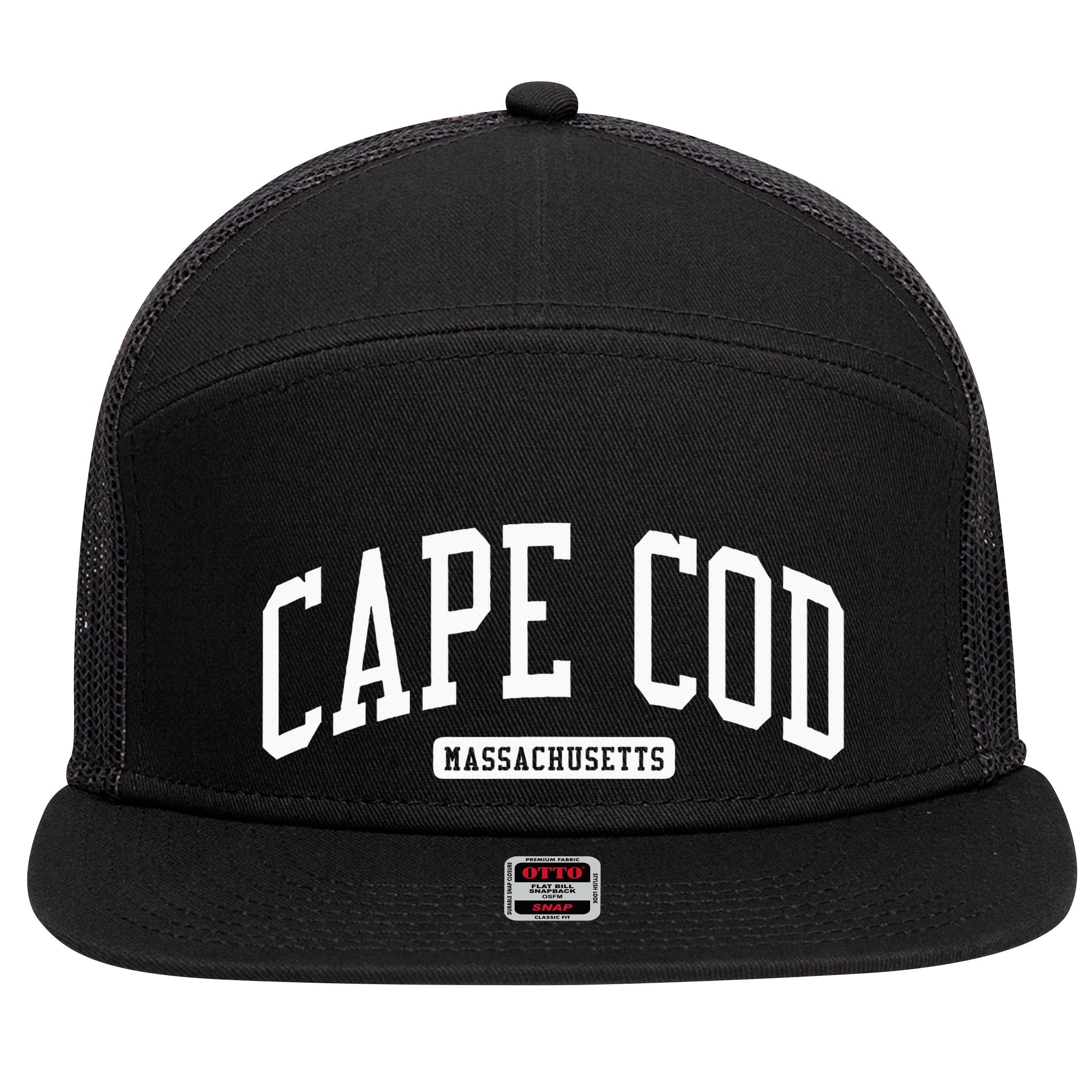 Cape Cod Massachusetts Ma College University Style 7 Panel Mesh Trucker Snapback Hat