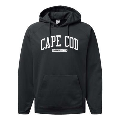 Cape Cod Massachusetts Ma College University Style Performance Fleece Hoodie