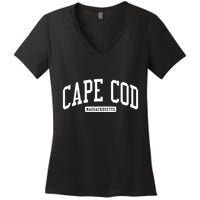 Cape Cod Massachusetts Ma College University Style Women's V-Neck T-Shirt