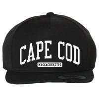 Cape Cod Massachusetts Ma College University Style Wool Snapback Cap