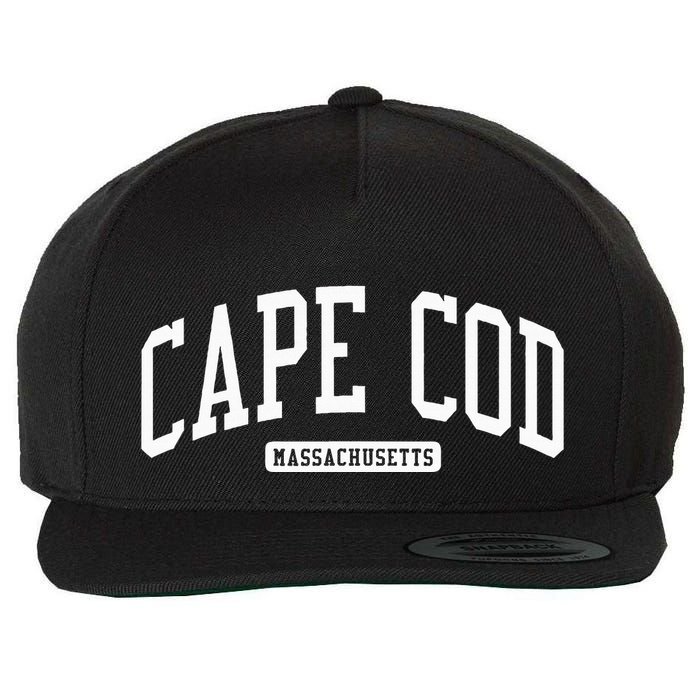 Cape Cod Massachusetts Ma College University Style Wool Snapback Cap