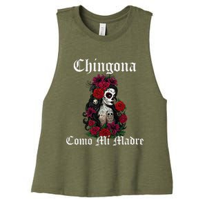 Chingona Como Mi Madre Latina Mexican Women's Racerback Cropped Tank