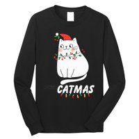 Cute Cat Merry Catmas Christmas Cat Lovers Santa Pajama Long Sleeve Shirt