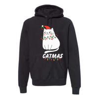 Cute Cat Merry Catmas Christmas Cat Lovers Santa Pajama Premium Hoodie