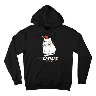 Cute Cat Merry Catmas Christmas Cat Lovers Santa Pajama Tall Hoodie