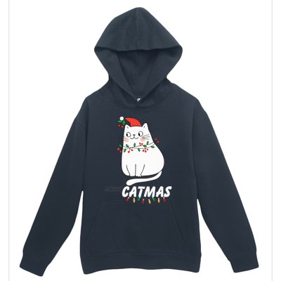 Cute Cat Merry Catmas Christmas Cat Lovers Santa Pajama Urban Pullover Hoodie