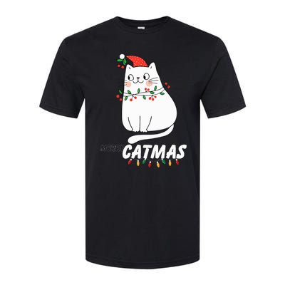 Cute Cat Merry Catmas Christmas Cat Lovers Santa Pajama Softstyle CVC T-Shirt