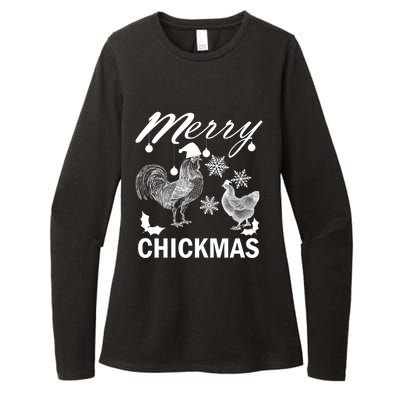 Chicken Christmas Merry Chickmas Santa Claus Hat Funny Xmas Gift Womens CVC Long Sleeve Shirt