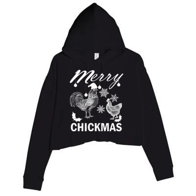 Chicken Christmas Merry Chickmas Santa Claus Hat Funny Xmas Gift Crop Fleece Hoodie