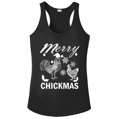 Chicken Christmas Merry Chickmas Santa Claus Hat Funny Xmas Gift Ladies PosiCharge Competitor Racerback Tank