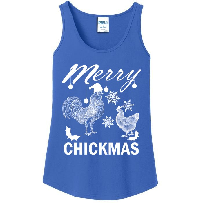 Chicken Christmas Merry Chickmas Santa Claus Hat Funny Xmas Gift Ladies Essential Tank