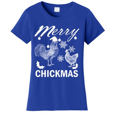 Chicken Christmas Merry Chickmas Santa Claus Hat Funny Xmas Gift Women's T-Shirt