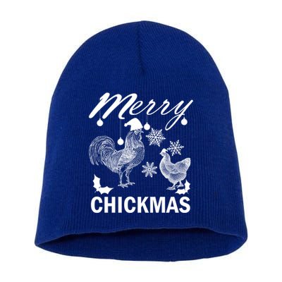 Chicken Christmas Merry Chickmas Santa Claus Hat Funny Xmas Gift Short Acrylic Beanie