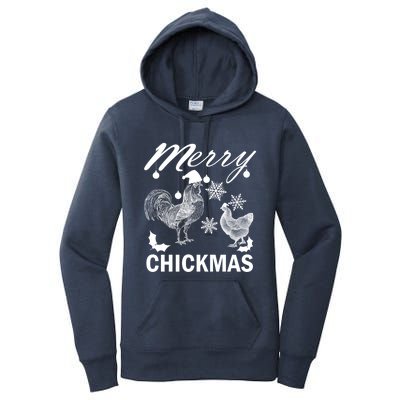 Chicken Christmas Merry Chickmas Santa Claus Hat Funny Xmas Gift Women's Pullover Hoodie