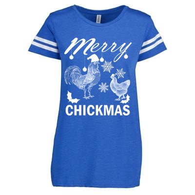 Chicken Christmas Merry Chickmas Santa Claus Hat Funny Xmas Gift Enza Ladies Jersey Football T-Shirt