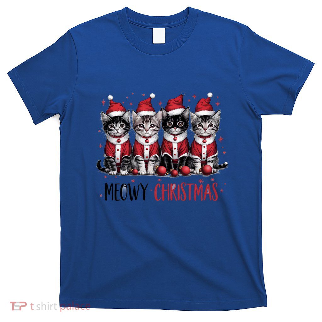Christmas Cats Merry Christmas Retro Cute Meowy Christmas Gift T-Shirt