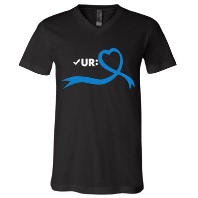 Colon Cancer Month Check Your Colon Colonoscopy V-Neck T-Shirt