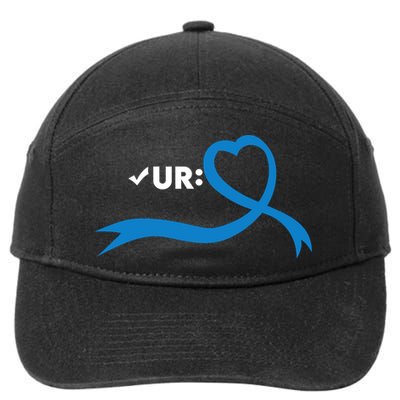 Colon Cancer Month Check Your Colon Colonoscopy 7-Panel Snapback Hat