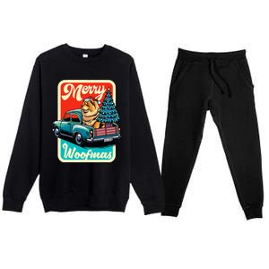 Chow Chow Merry Christmas Tree Truck Dog Xmas Woofmas Premium Crewneck Sweatsuit Set