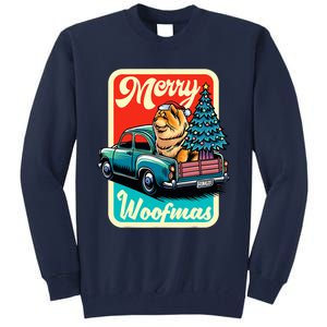 Chow Chow Merry Christmas Tree Truck Dog Xmas Woofmas Tall Sweatshirt