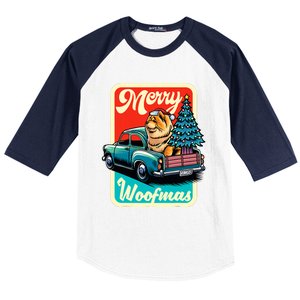 Chow Chow Merry Christmas Tree Truck Dog Xmas Woofmas Baseball Sleeve Shirt