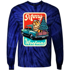 Chow Chow Merry Christmas Tree Truck Dog Xmas Woofmas Tie-Dye Long Sleeve Shirt