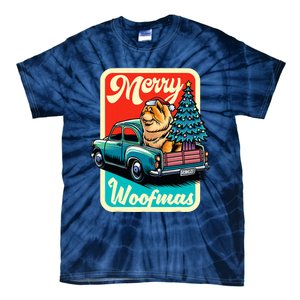 Chow Chow Merry Christmas Tree Truck Dog Xmas Woofmas Tie-Dye T-Shirt