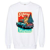 Chow Chow Merry Christmas Tree Truck Dog Xmas Woofmas Garment-Dyed Sweatshirt