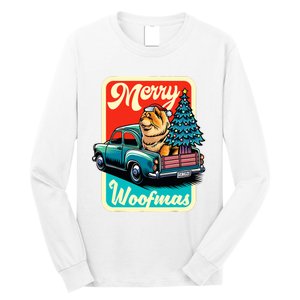 Chow Chow Merry Christmas Tree Truck Dog Xmas Woofmas Long Sleeve Shirt