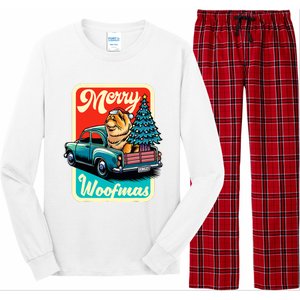 Chow Chow Merry Christmas Tree Truck Dog Xmas Woofmas Long Sleeve Pajama Set