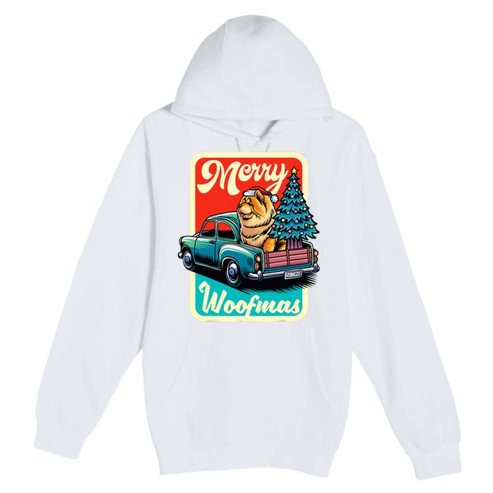 Chow Chow Merry Christmas Tree Truck Dog Xmas Woofmas Premium Pullover Hoodie