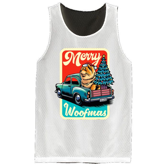 Chow Chow Merry Christmas Tree Truck Dog Xmas Woofmas Mesh Reversible Basketball Jersey Tank