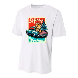 Chow Chow Merry Christmas Tree Truck Dog Xmas Woofmas Youth Performance Sprint T-Shirt